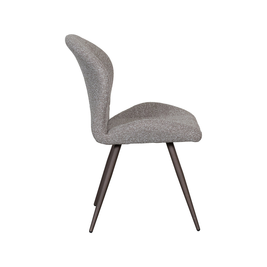 LABEL51 Eetkamerstoelen Sil - Mushroom - Boucle - Brons Metalen Frame