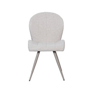 LABEL51 Eetkamerstoelen Sil - Naturel - Boucle - Taupe Metalen Frame