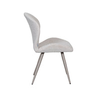 LABEL51 Eetkamerstoelen Sil - Naturel - Boucle - Taupe Metalen Frame