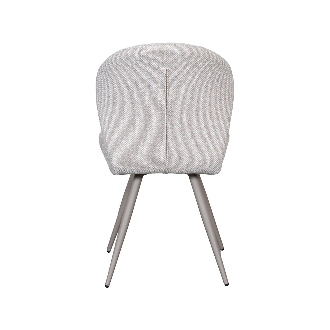 LABEL51 Eetkamerstoelen Sil - Naturel - Boucle - Taupe Metalen Frame