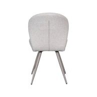 LABEL51 Eetkamerstoelen Sil - Naturel - Boucle - Taupe Metalen Frame