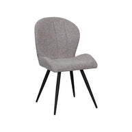 LABEL51 Eetkamerstoelen Sil - Mushroom - Boucle - Zwart Metalen Frame