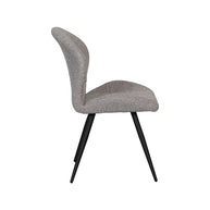 LABEL51 Eetkamerstoelen Sil - Mushroom - Boucle - Zwart Metalen Frame