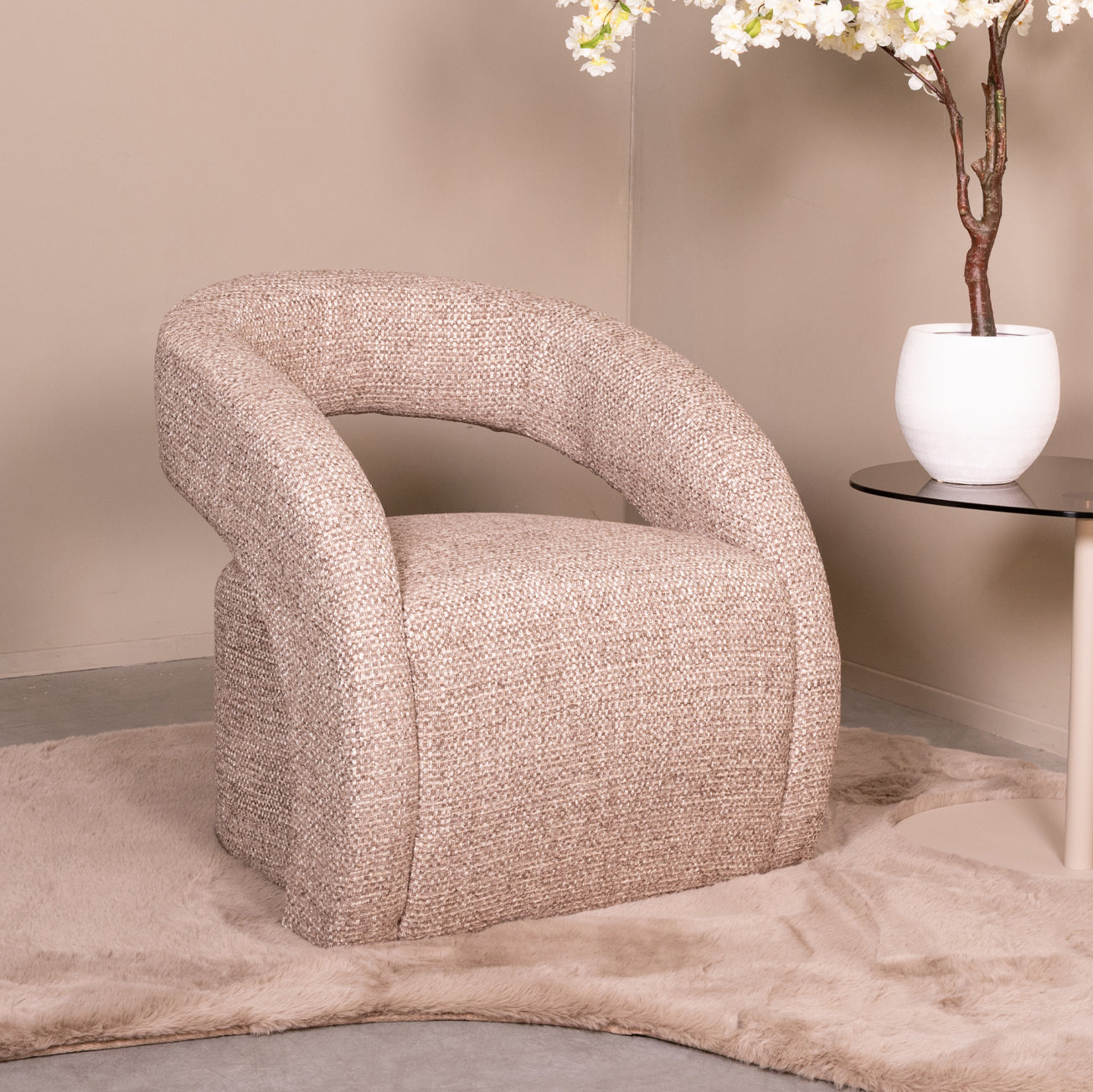 LABEL51 Fauteuils Antibes - Taupe - Geweven