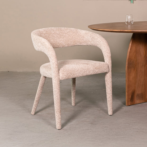 LABEL51 Eetkamerstoelen Tamiko - Beige - Geweven