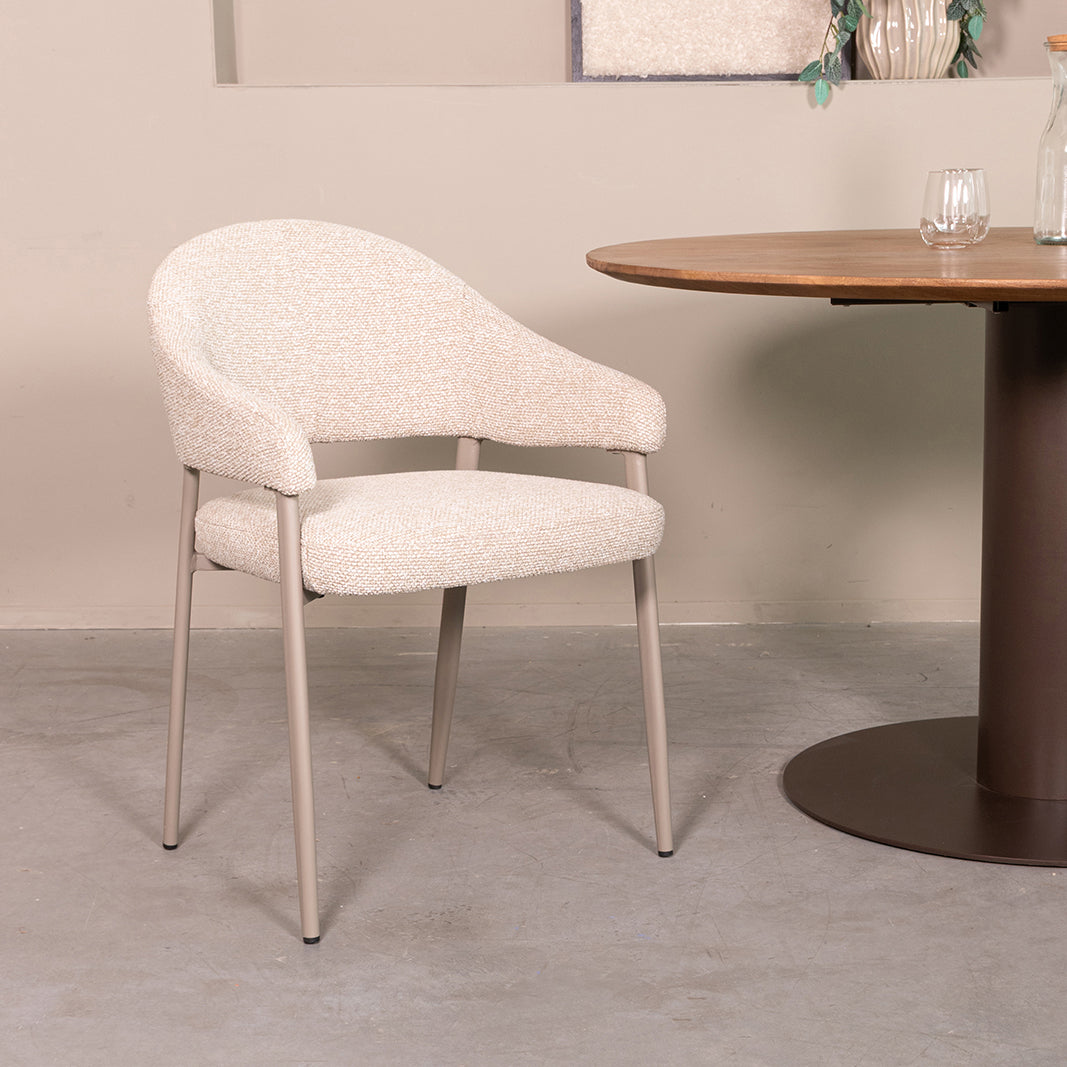 LABEL51 Eetkamerstoelen Sora - Naturel - Boucle