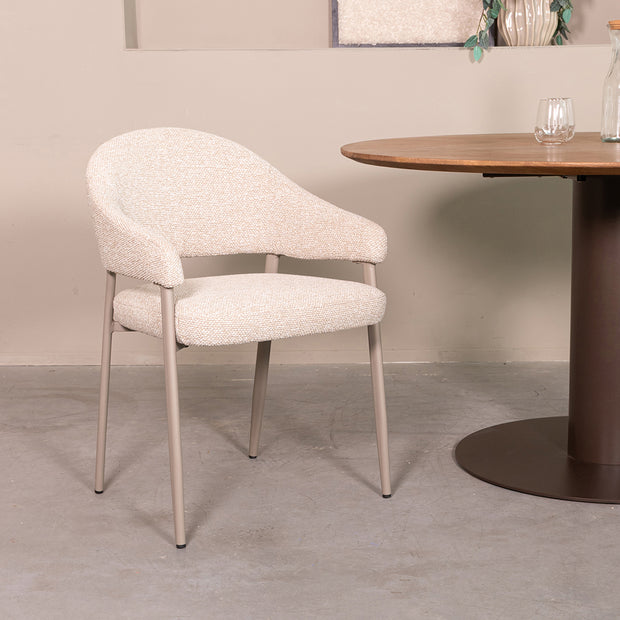 LABEL51 Eetkamerstoelen Sora - Naturel - Boucle