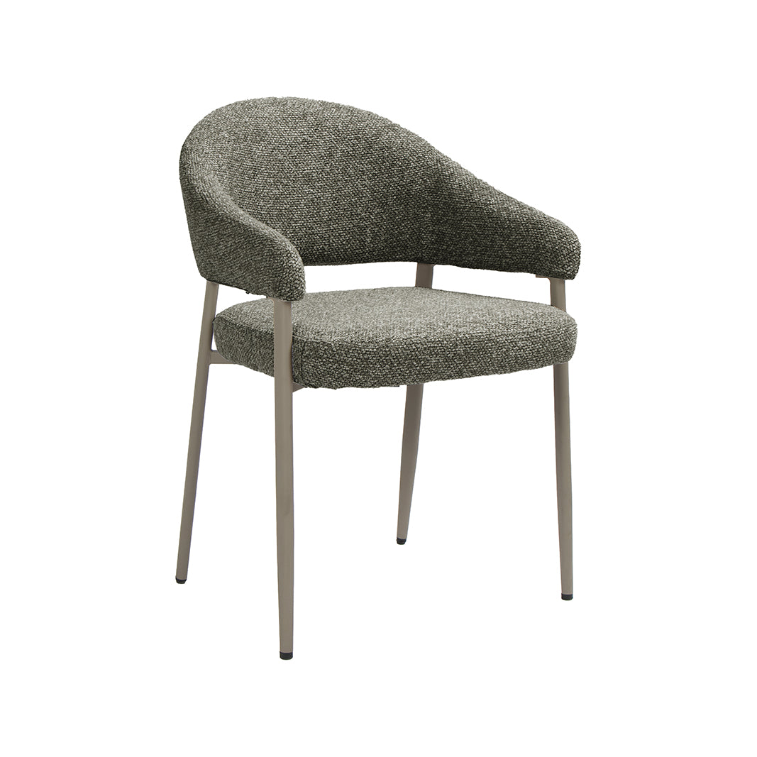 LABEL51 Eetkamerstoelen Sora - Mushroom - Boucle