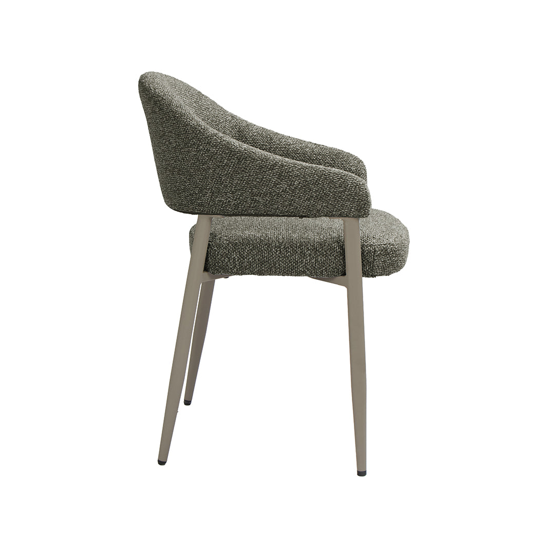 LABEL51 Eetkamerstoelen Sora - Mushroom - Boucle