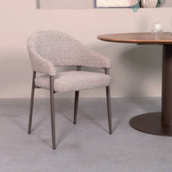 LABEL51 Eetkamerstoelen Sora - Mushroom - Boucle
