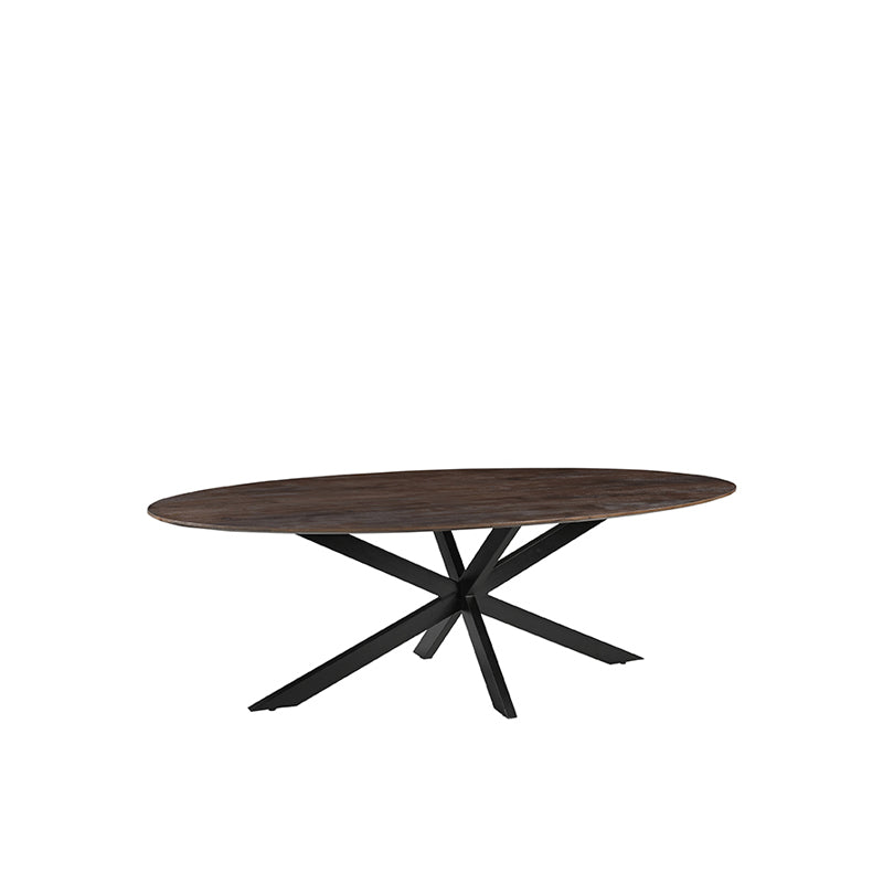 LABEL51 Eetkamertafels James - Espresso - Mangohout - 190 cm - Ovaal