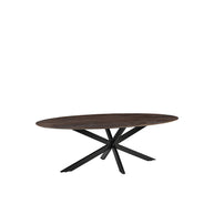 LABEL51 Eetkamertafels James - Espresso - Mangohout - 190 cm - Ovaal