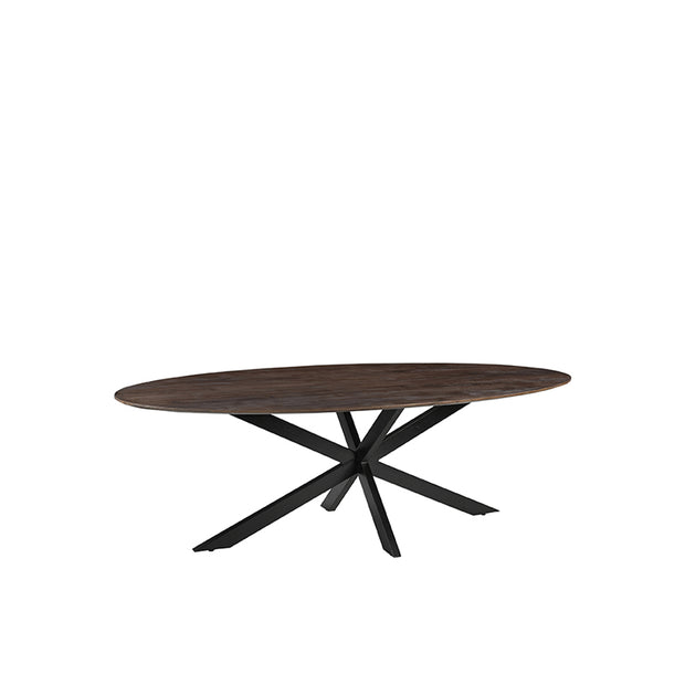 LABEL51 Eetkamertafels James - Espresso - Mangohout - 190 cm - Ovaal