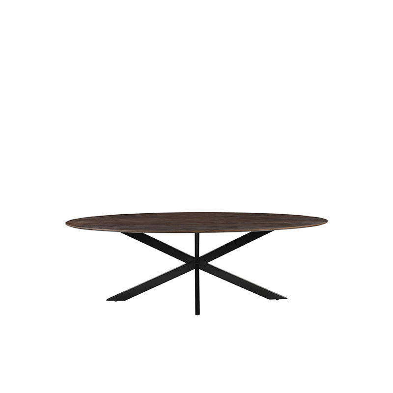 LABEL51 Eetkamertafels James - Espresso - Mangohout - 190 cm - Ovaal