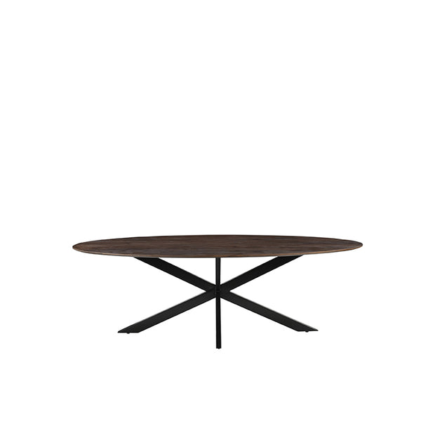 LABEL51 Eetkamertafels James - Espresso - Mangohout - 190 cm - Ovaal