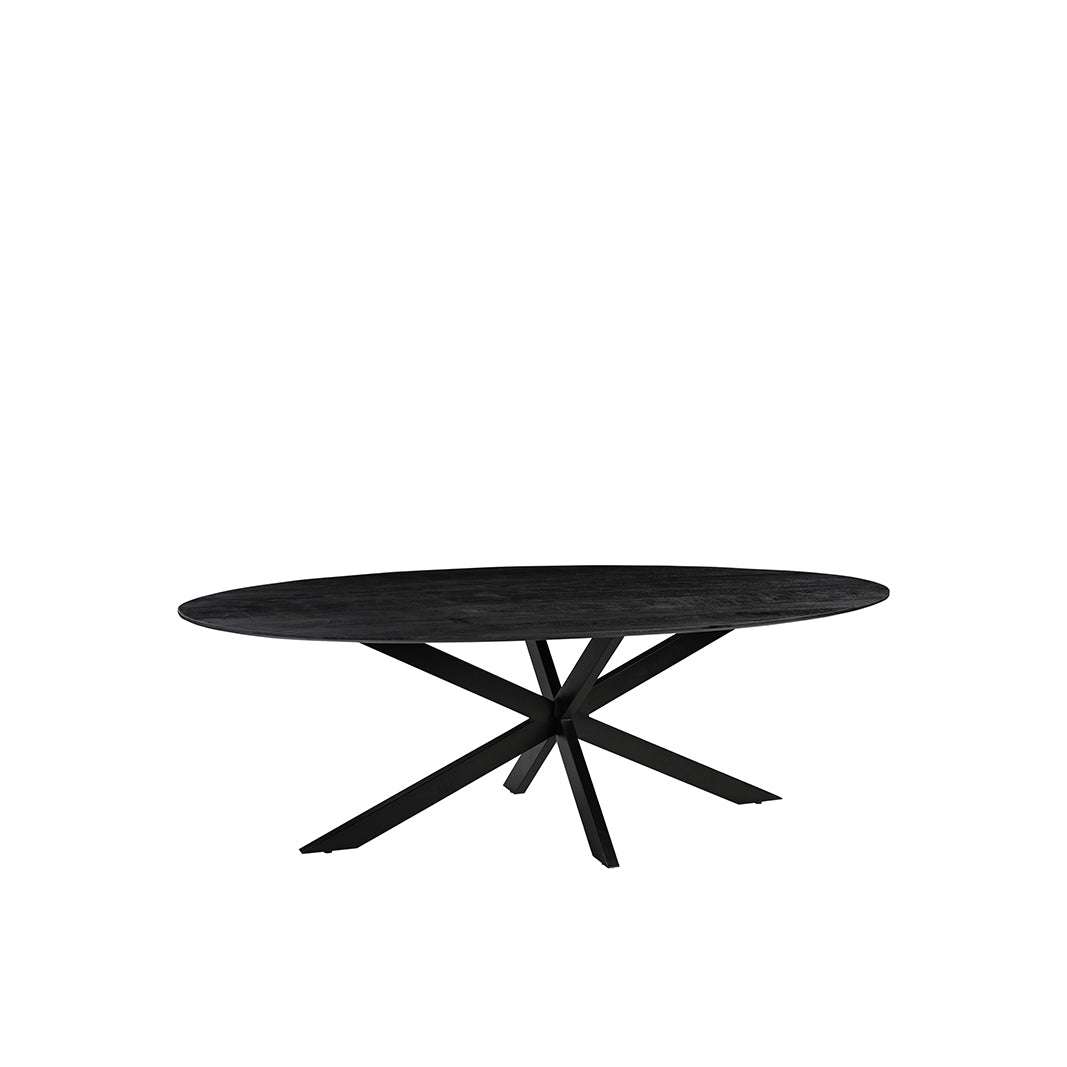 LABEL51 Eetkamertafels James - Zwart - Mangohout - 190 cm - Ovaal