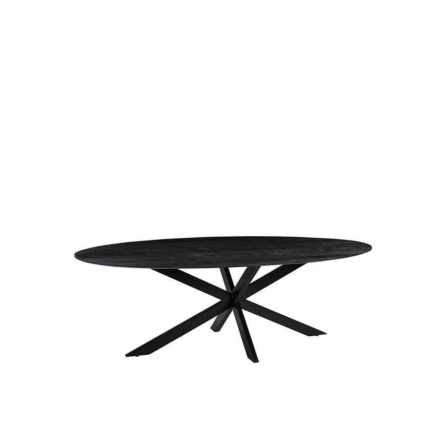 LABEL51 Eetkamertafels James - Zwart - Mangohout - 190 cm - Ovaal