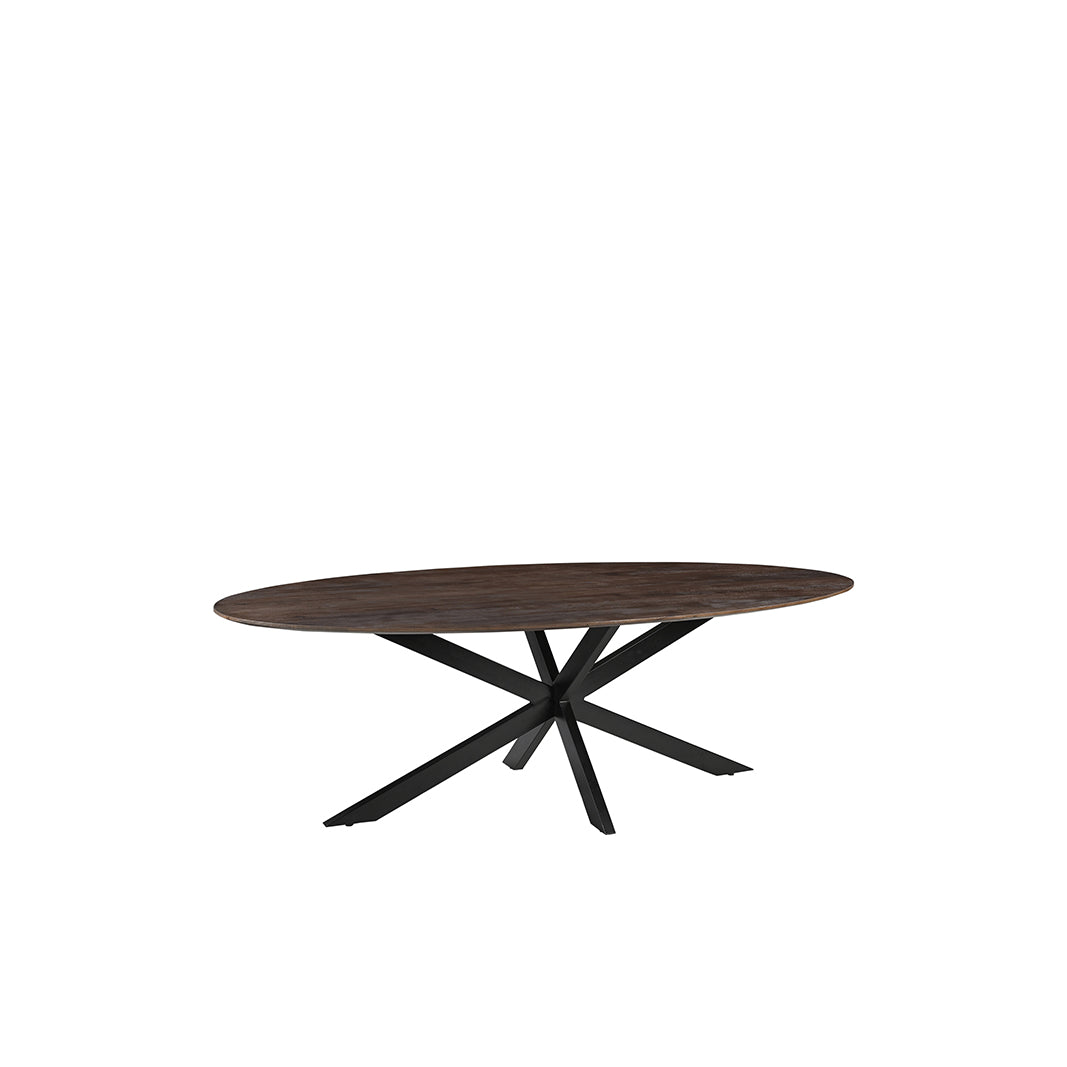 LABEL51 Eetkamertafels James - Espresso - Mangohout - 160 cm - Ovaal
