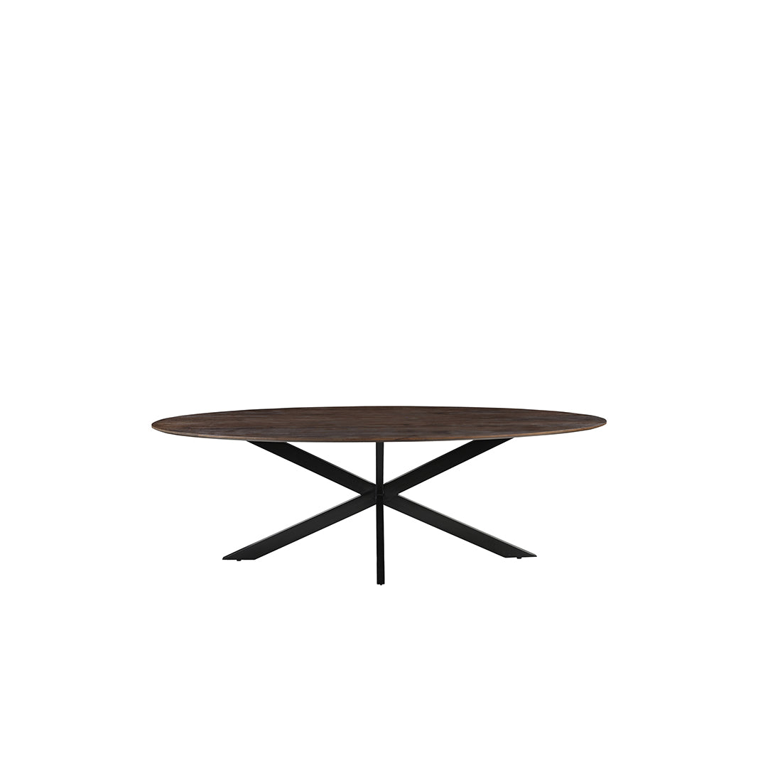 LABEL51 Eetkamertafels James - Espresso - Mangohout - 160 cm - Ovaal