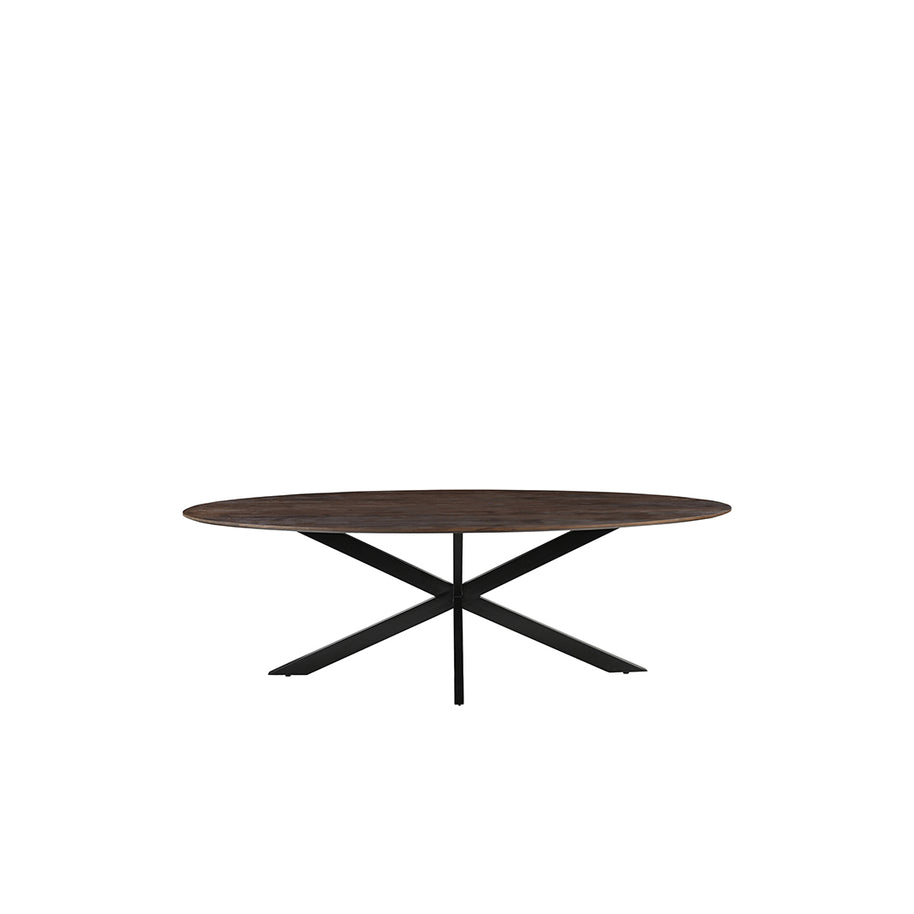 LABEL51 Eetkamertafels James - Espresso - Mangohout - 160 cm - Ovaal