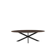 LABEL51 Eetkamertafels James - Espresso - Mangohout - 160 cm - Ovaal