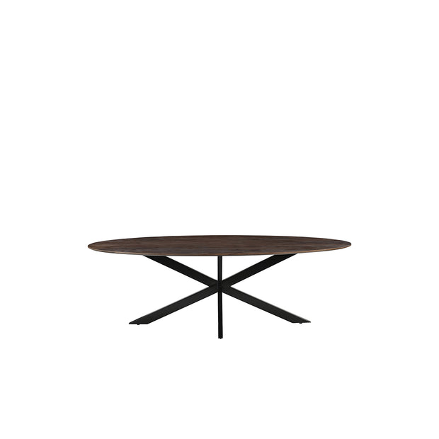 LABEL51 Eetkamertafels James - Espresso - Mangohout - 160 cm - Ovaal