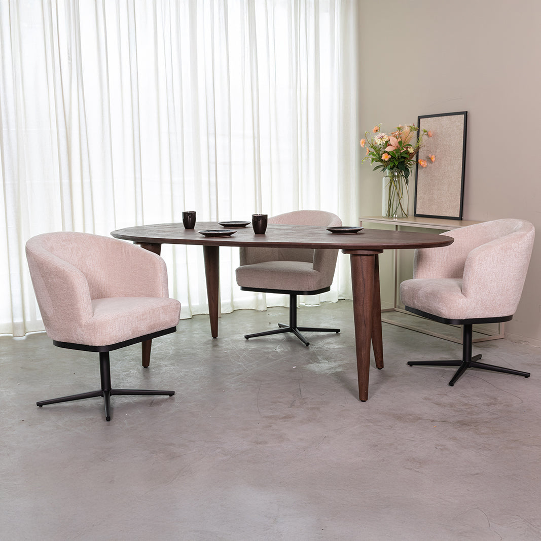 LABEL51 Eetkamertafels Fly - Espresso - Mangohout - 200 cm - Organisch