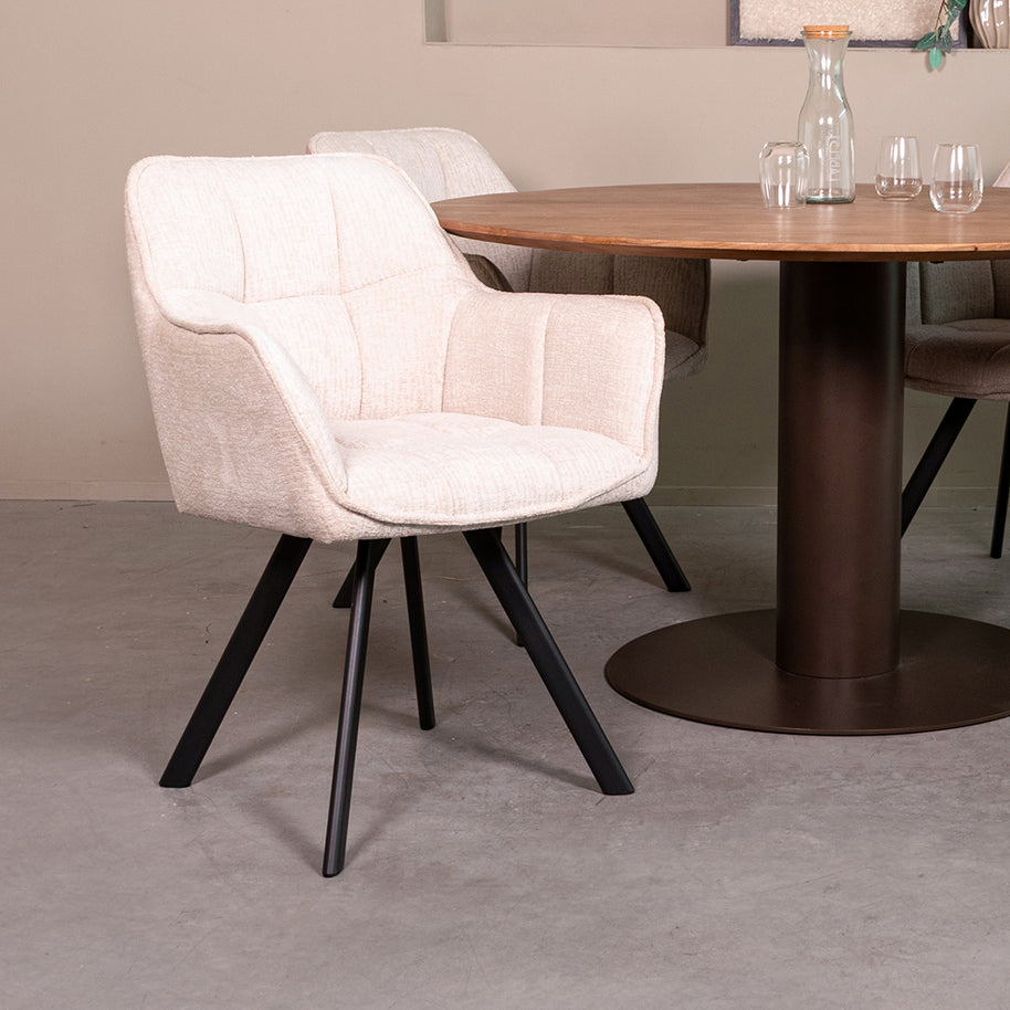 LABEL51 Eetkamerstoelen Riley - Naturel - Geweven