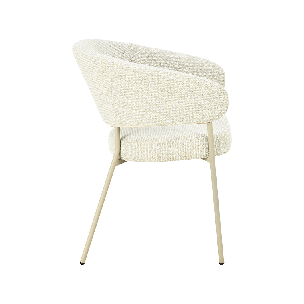 LABEL51 Eetkamerstoelen Takumi - Naturel - Geweven - Beige Metale Frame