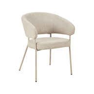 LABEL51 Eetkamerstoelen Takumi - Beige - Geweven - Beige Metale Frame
