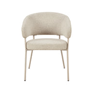 LABEL51 Eetkamerstoelen Takumi - Beige - Geweven - Beige Metale Frame