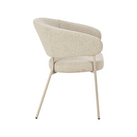 LABEL51 Eetkamerstoelen Takumi - Beige - Geweven - Beige Metale Frame
