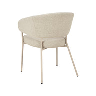 LABEL51 Eetkamerstoelen Takumi - Beige - Geweven - Beige Metale Frame