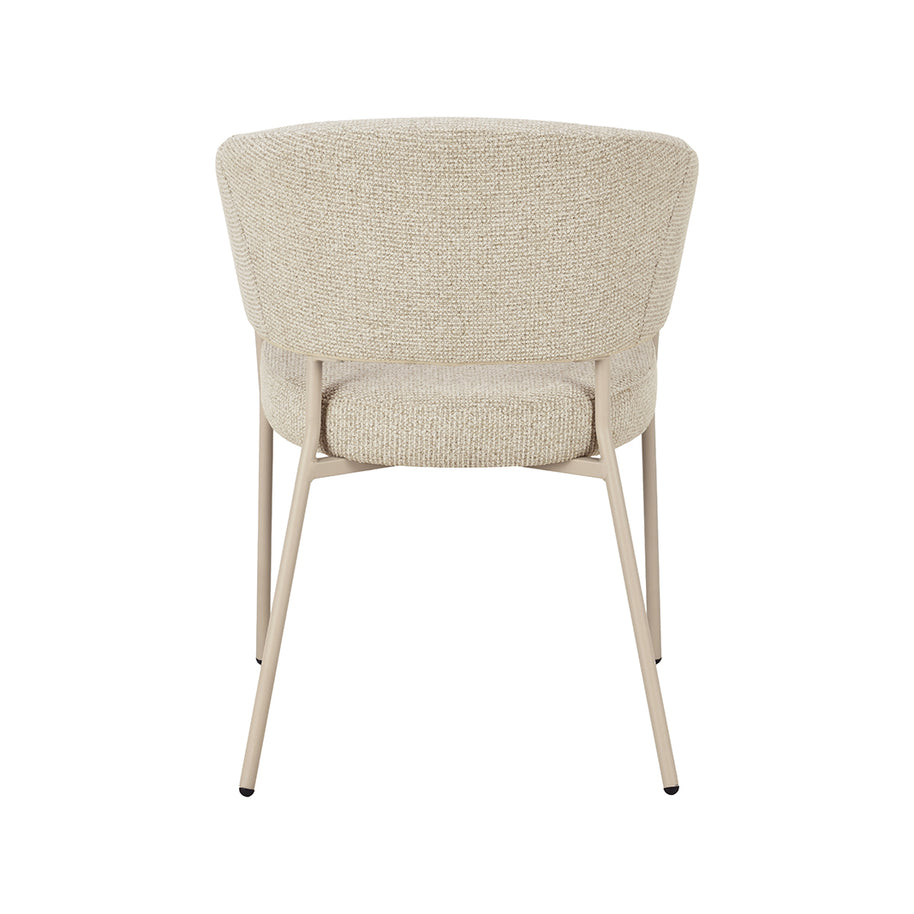 LABEL51 Eetkamerstoelen Takumi - Beige - Geweven - Beige Metale Frame