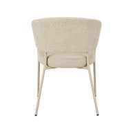 LABEL51 Eetkamerstoelen Takumi - Beige - Geweven - Beige Metale Frame