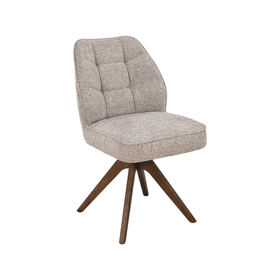 LABEL51 Eetkamerstoelen Yuto - Naturel - Geweven - Walnoot Houten Frame
