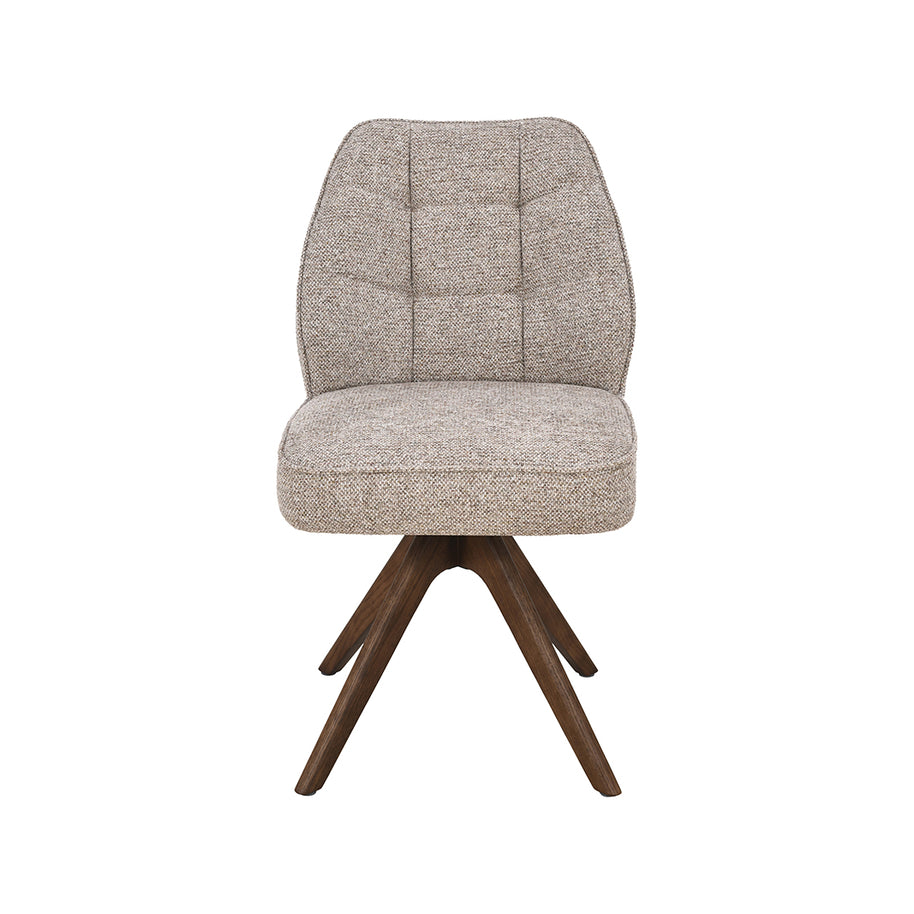 LABEL51 Eetkamerstoelen Yuto - Naturel - Geweven - Walnoot Houten Frame