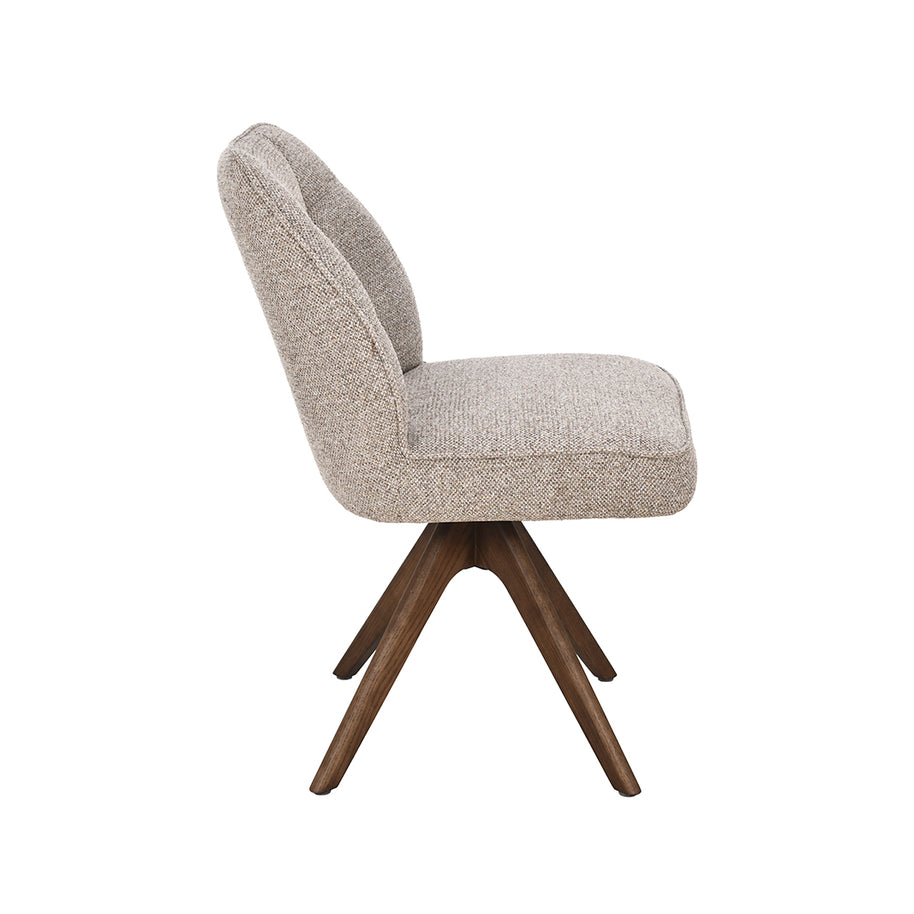 LABEL51 Eetkamerstoelen Yuto - Naturel - Geweven - Walnoot Houten Frame