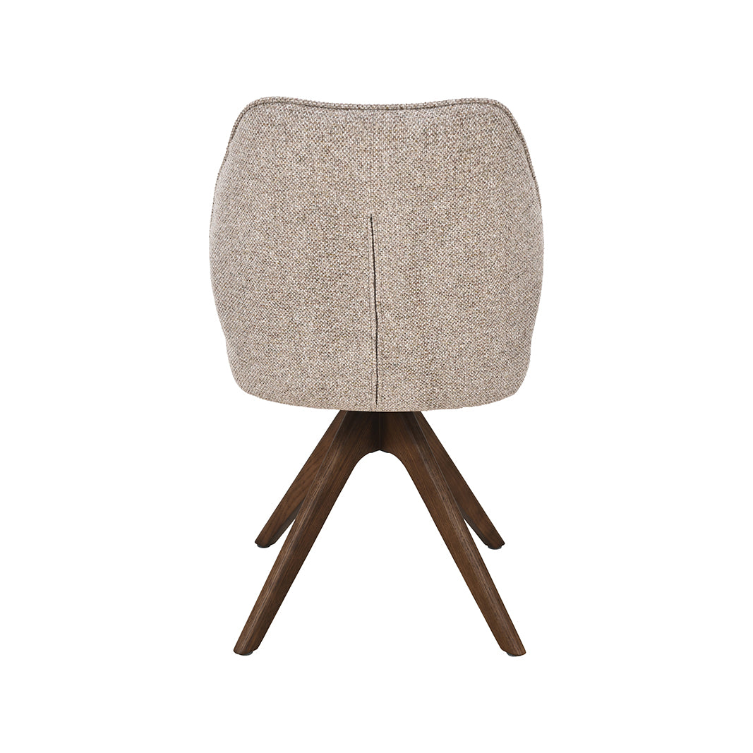 LABEL51 Eetkamerstoelen Yuto - Naturel - Geweven - Walnoot Houten Frame