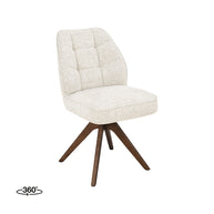 LABEL51 Eetkamerstoelen Yuto - Beige - Geweven - Walnoot Houten Frame