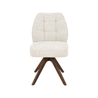 LABEL51 Eetkamerstoelen Yuto - Beige - Geweven - Walnoot Houten Frame