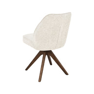 LABEL51 Eetkamerstoelen Yuto - Beige - Geweven - Walnoot Houten Frame