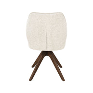LABEL51 Eetkamerstoelen Yuto - Beige - Geweven - Walnoot Houten Frame