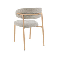 LABEL51 Eetkamerstoelen Kaito - Beige - Geweven - Naturel Houten Frame