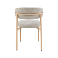 LABEL51 Eetkamerstoelen Kaito - Beige - Geweven - Naturel Houten Frame