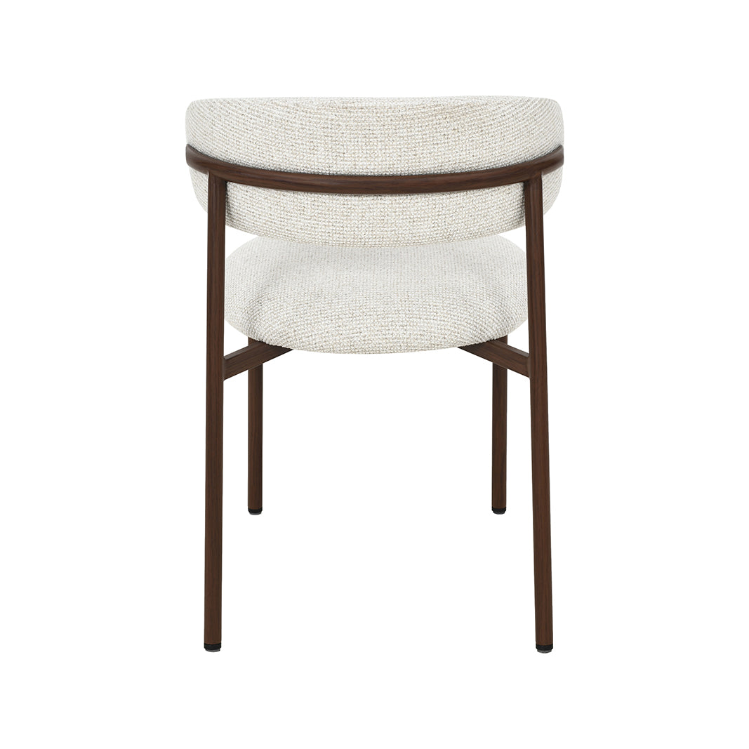 LABEL51 Eetkamerstoelen Kaito - Naturel - Geweven - Walnoot Houten Frame