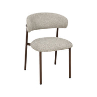 LABEL51 Eetkamerstoelen Kaito - Beige - Geweven - Walnoot Houten Frame