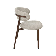 LABEL51 Eetkamerstoelen Kaito - Beige - Geweven - Walnoot Houten Frame
