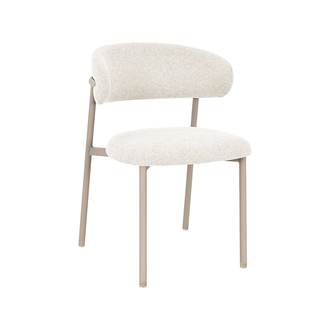 LABEL51 Eetkamerstoelen Kaito - Naturel - Geweven - Beige Metalen Frame