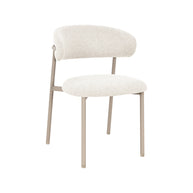 LABEL51 Eetkamerstoelen Kaito - Naturel - Geweven - Beige Metalen Frame